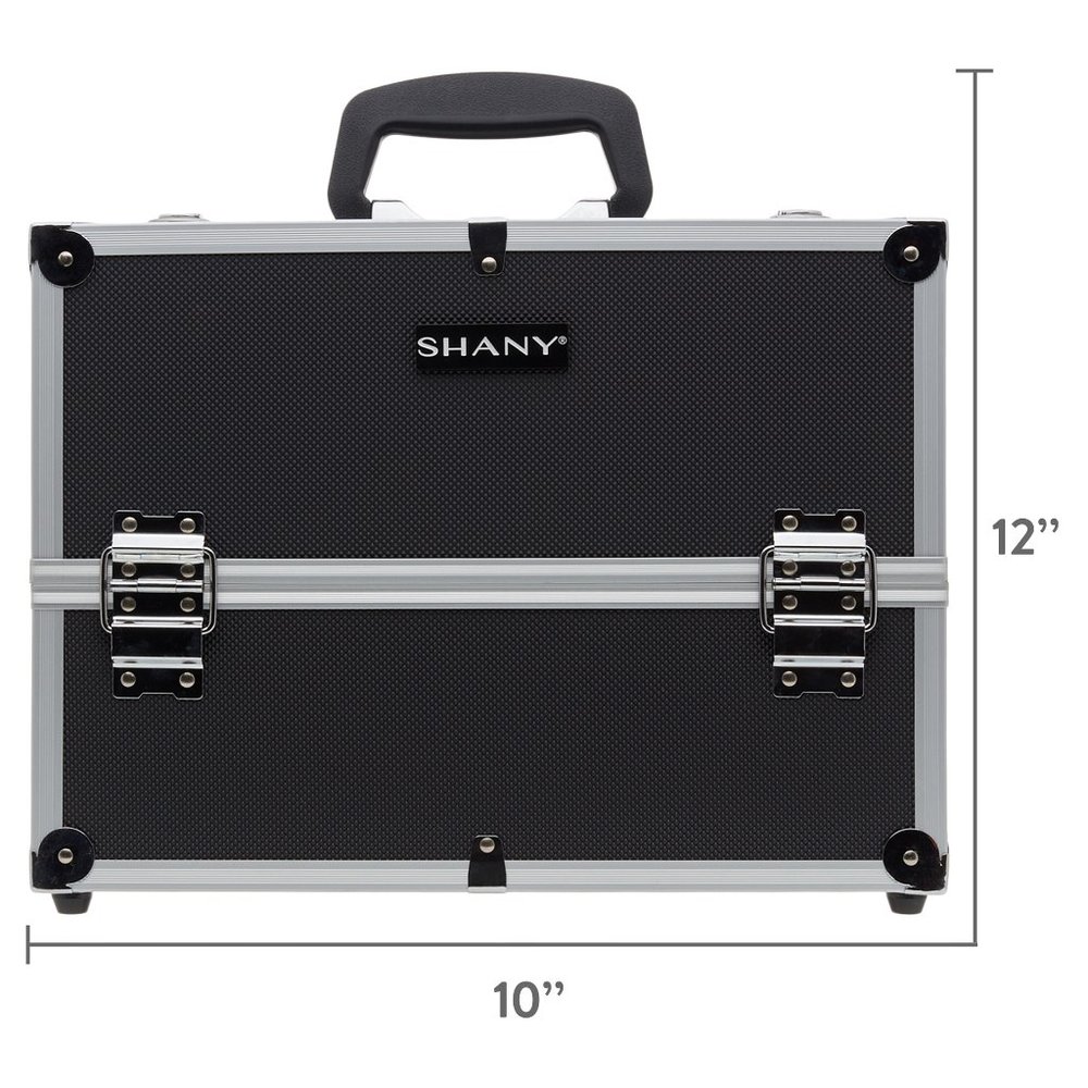 Essential Pro Makeup Train Case with Shoulder Strap and Locks - Jet black